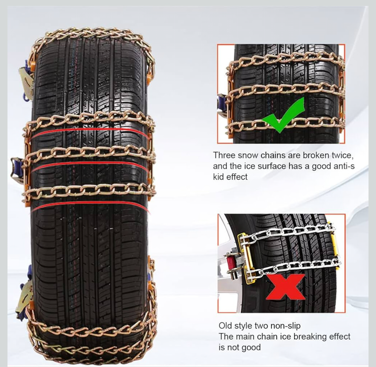 Anti-slip Tyre Snow chains for cars and SUV 8pcs – MOTO STORE INDIA
