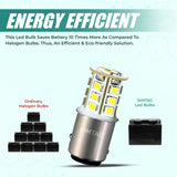 SIMTAC LED bulb with halogen bulbs on a light blue background, highlighting energy efficiency.