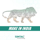 Tiger silhouette with 'Make in India' text and SIMTAC logo on a white background